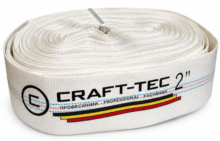 Furtun pompier 2" de 30M 8 BARI ALB fara cuple Aqua Craft MX1217